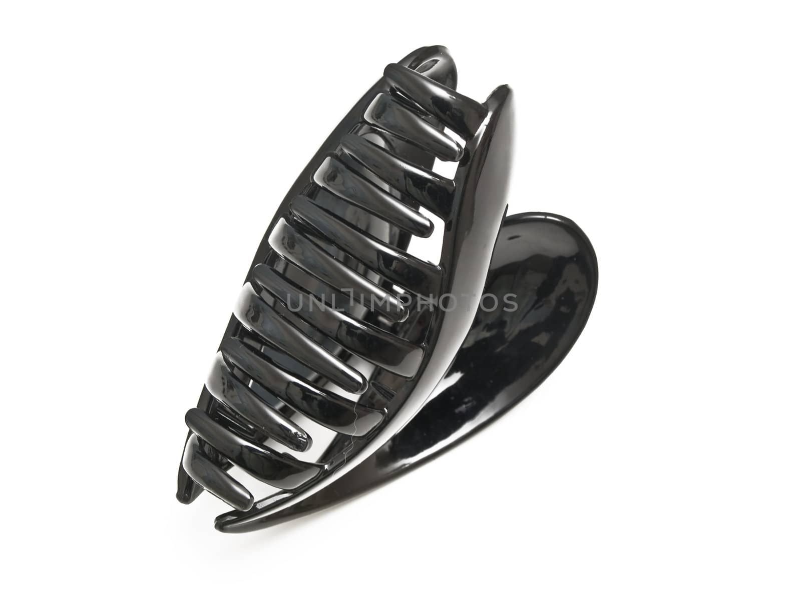 black woman hairclip against the white background