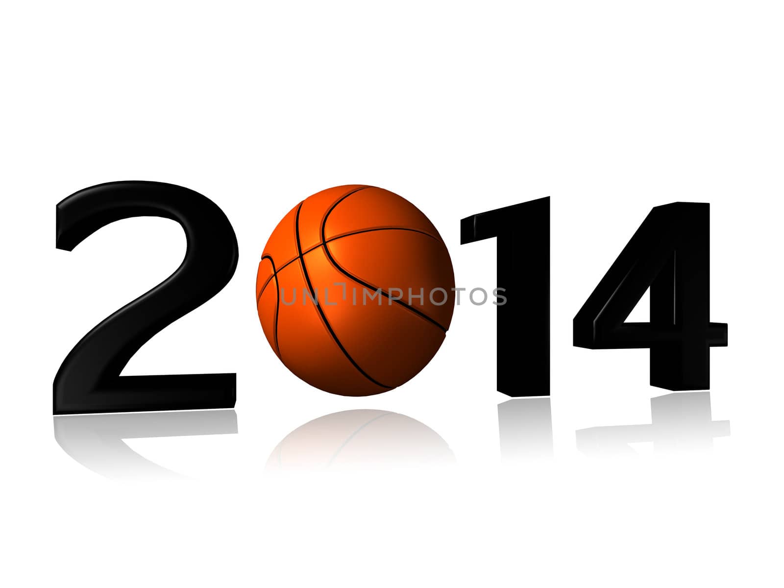 It's a big 2014 basket logo on a white background