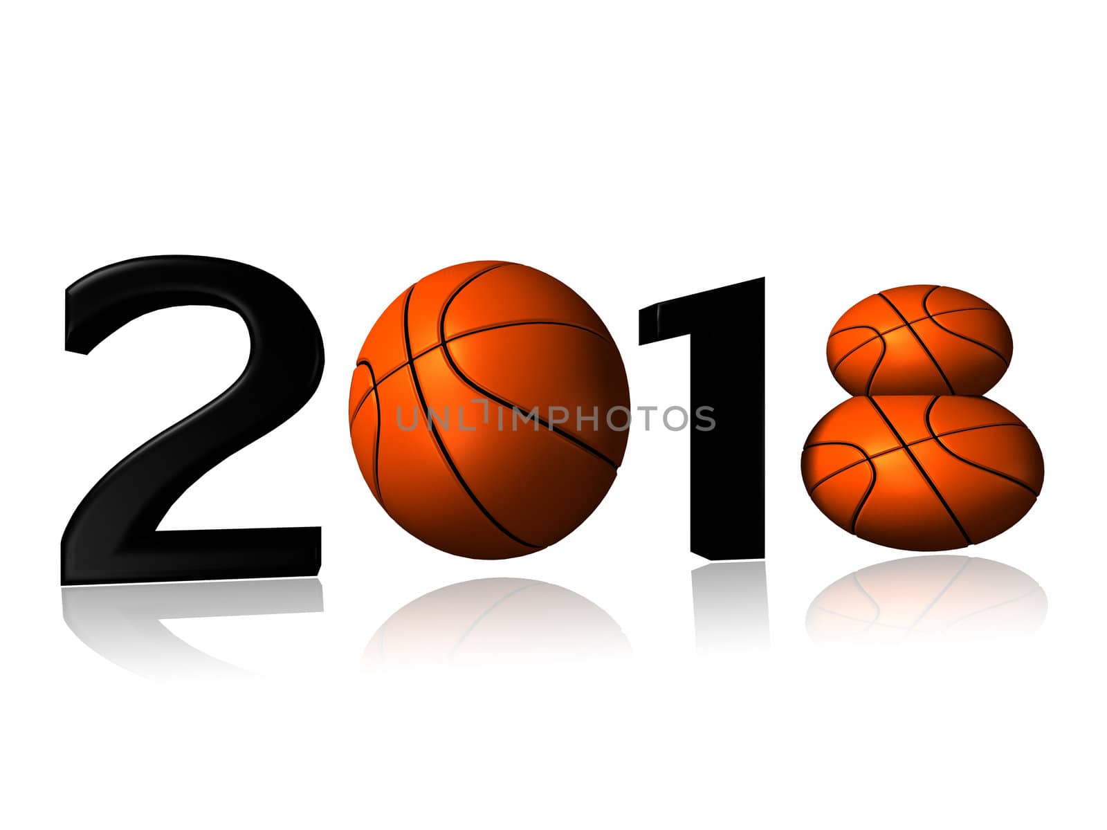 It's a big 2018 basket logo on a white background