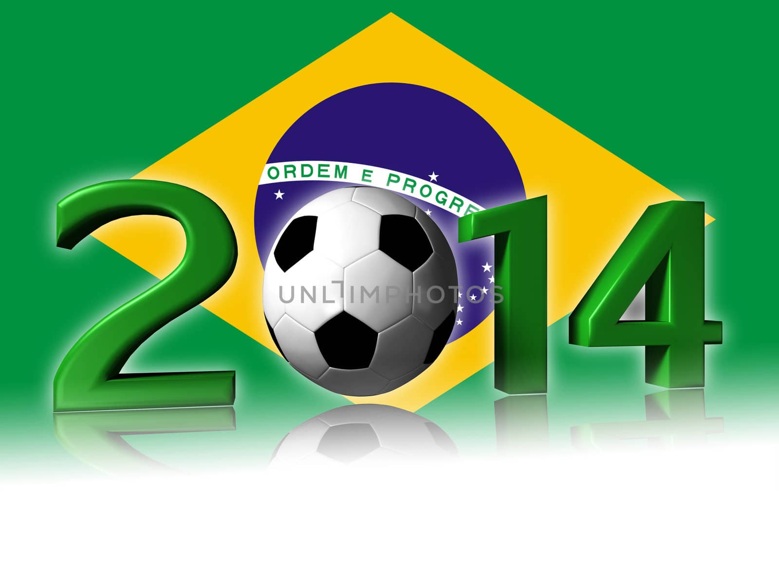 It's a big 2014 soccer logo with brazil flag in background
