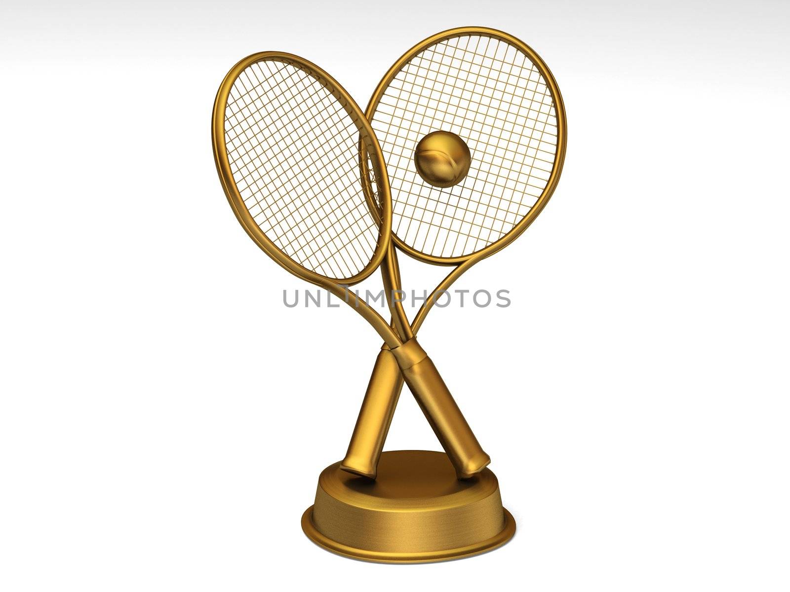 Golden tennis trophy by shkyo30
