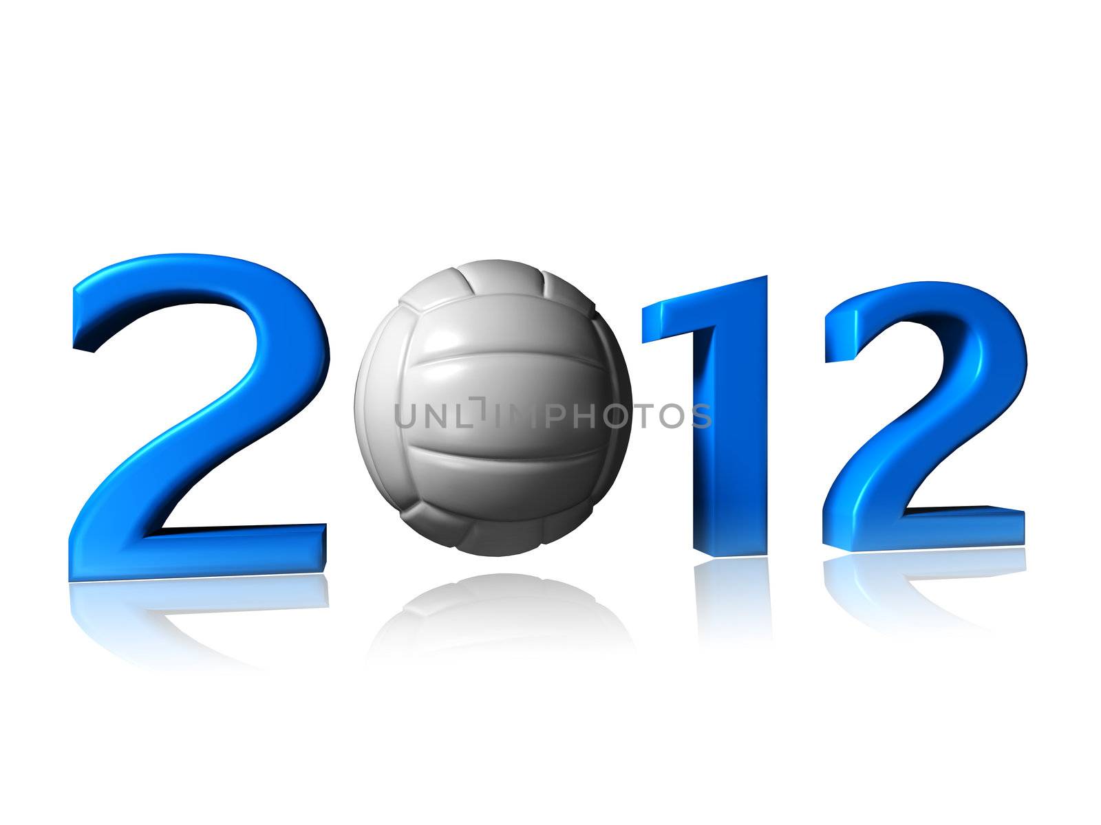 It's a big 2012 volley logo on a white background