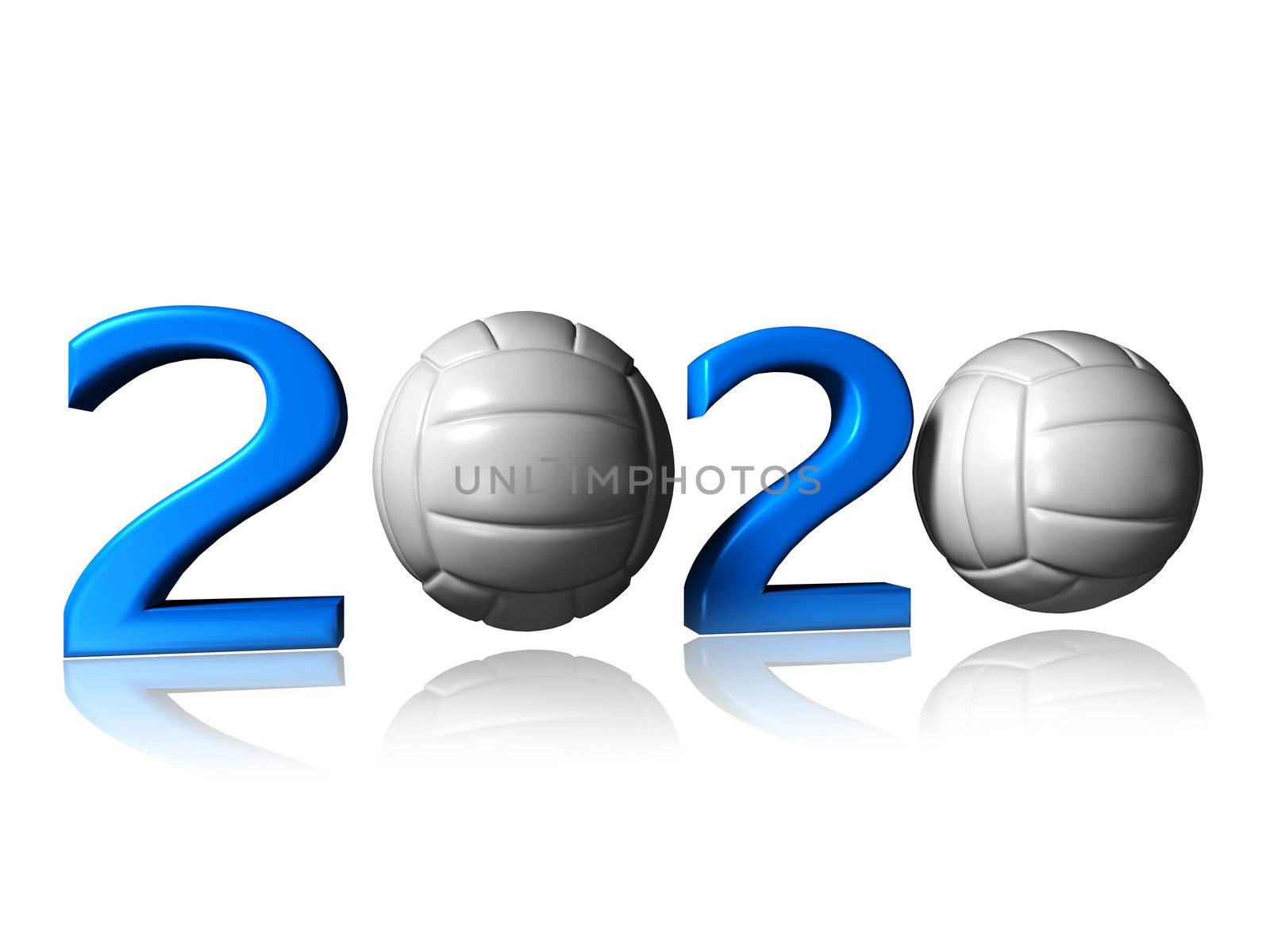 It's a big 2020 volley logo on a white background