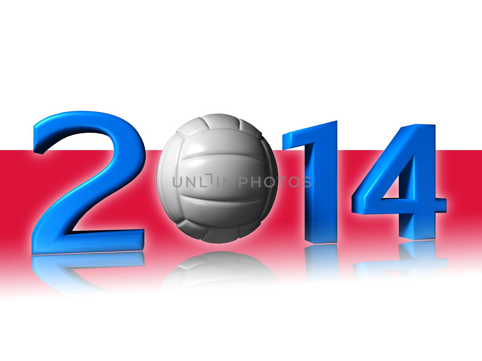 Big 2014 volleyball logo with polish flag by shkyo30