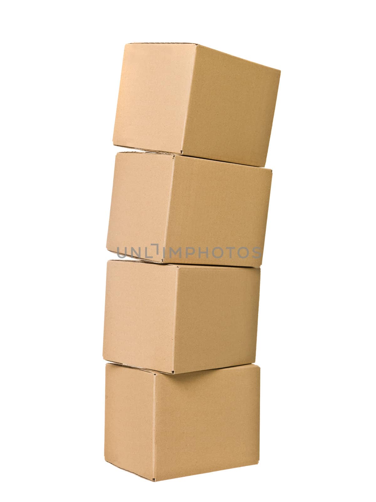 Stack of Cardboard Boxes isolated on white background