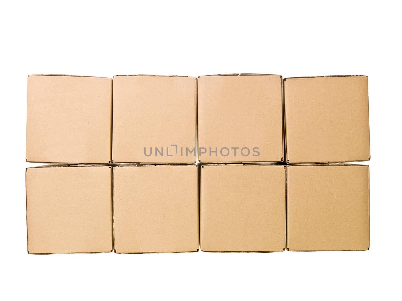 Stack of Cardboard boxes isolated on white background