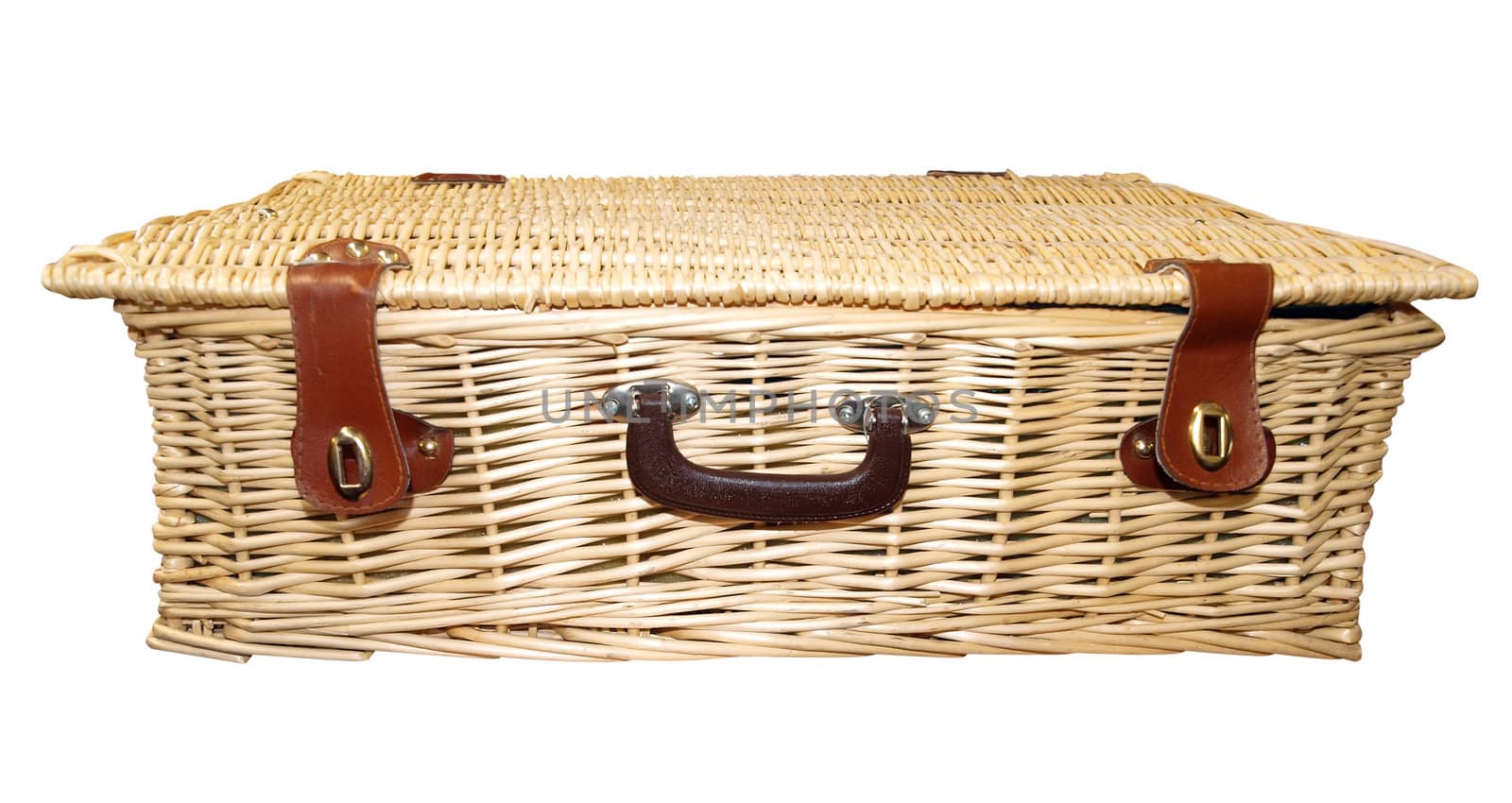 Cane Picnic Hamper isolated with clipping path