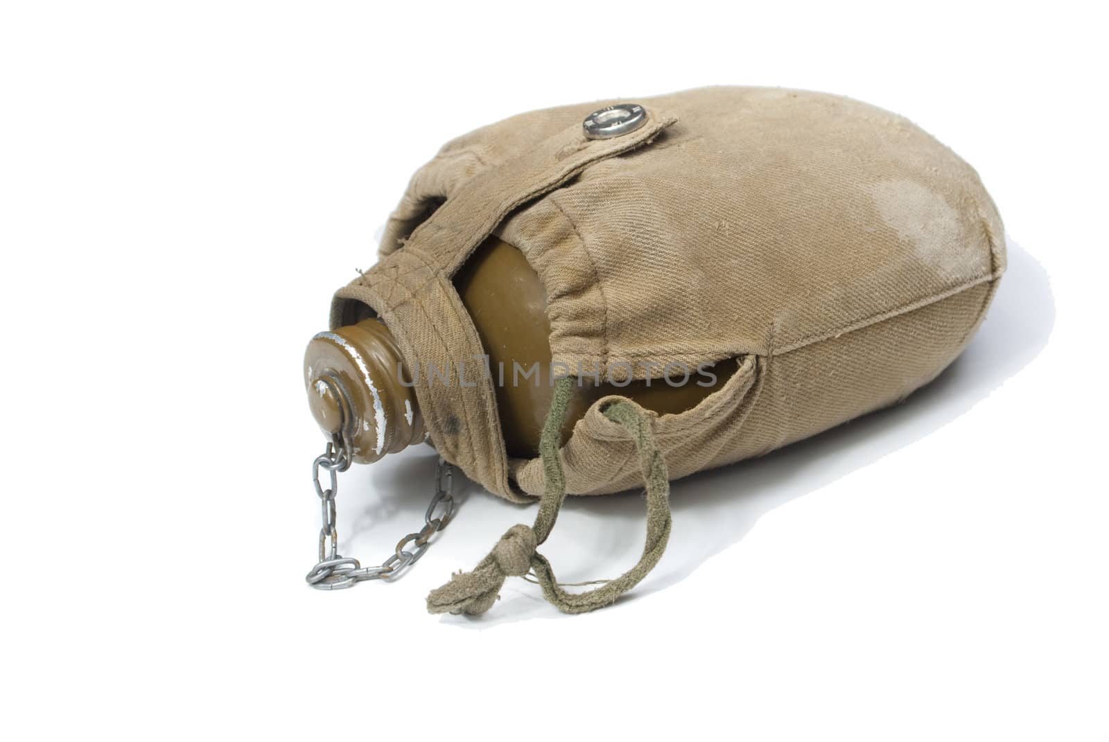 soldier's flask on white background