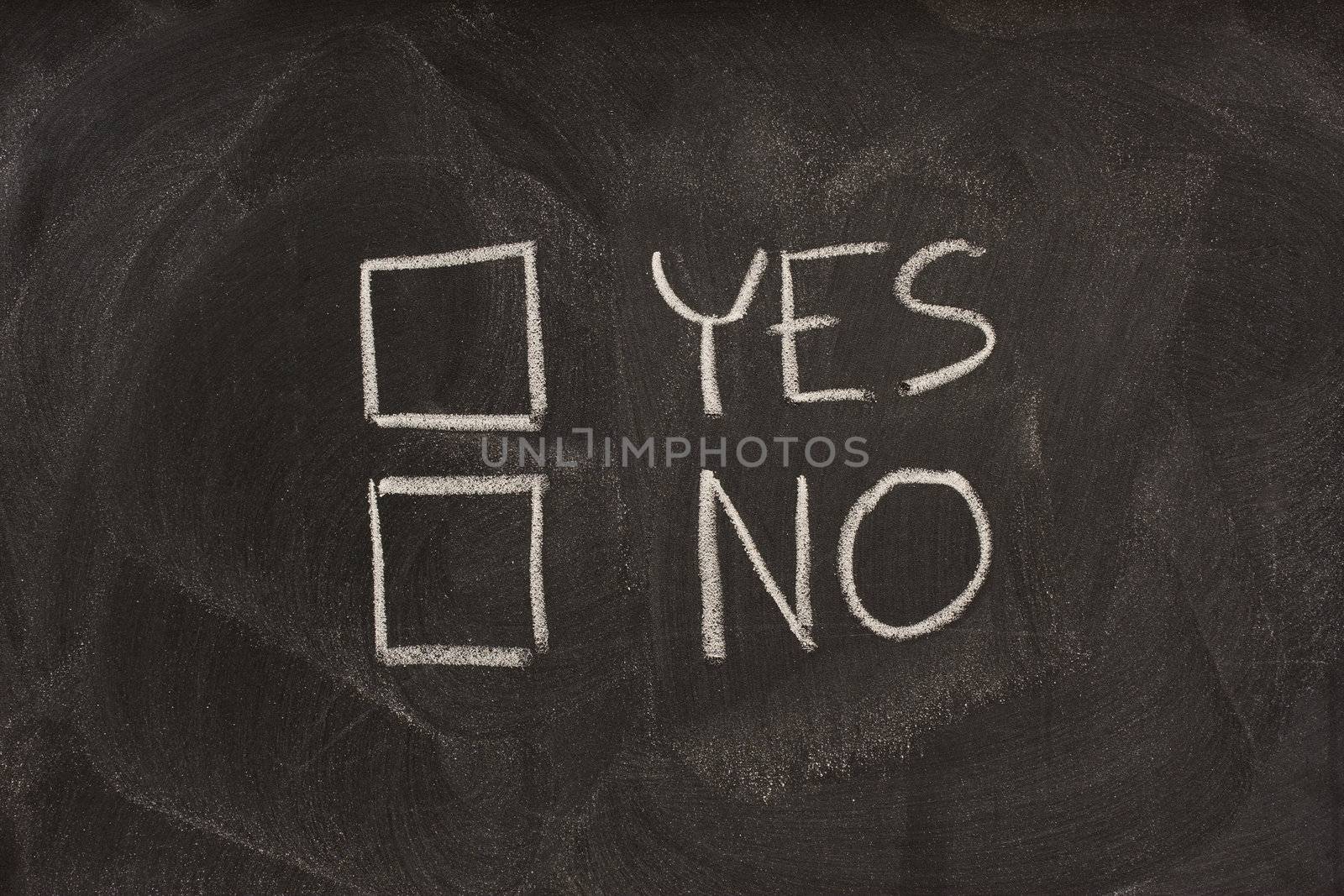 yes and no checkboxes on blackboard by PixelsAway