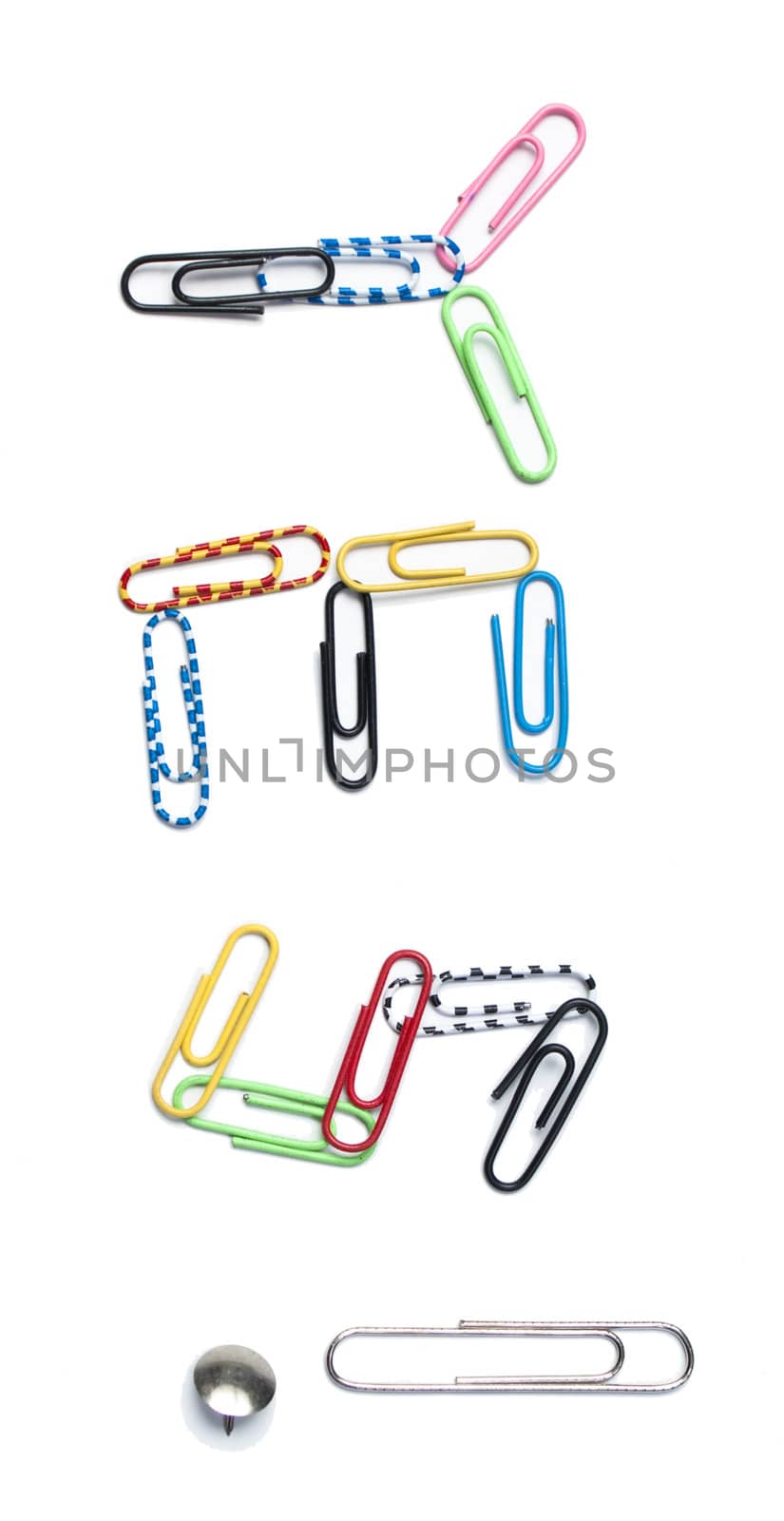 Word "Yes!" from paper clips