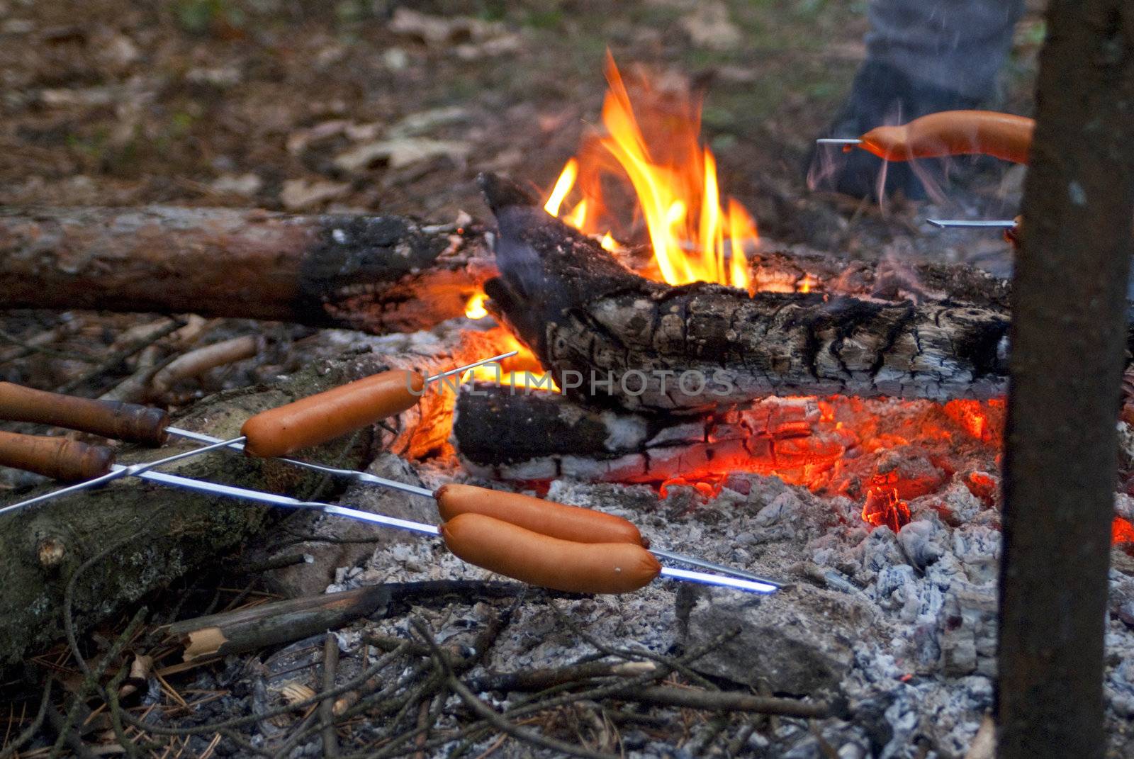 sausage on fire
