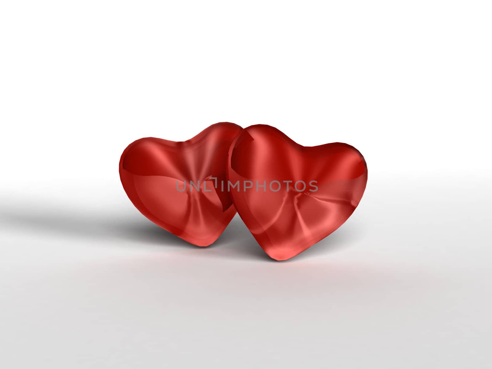 red 3D velvet hearts for holiday, Valentine`s or love theme designs