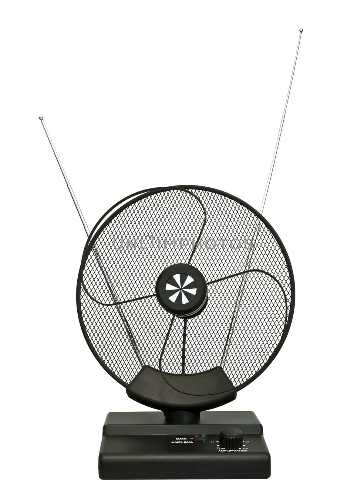 Single isolated domestic antenna against the white background 