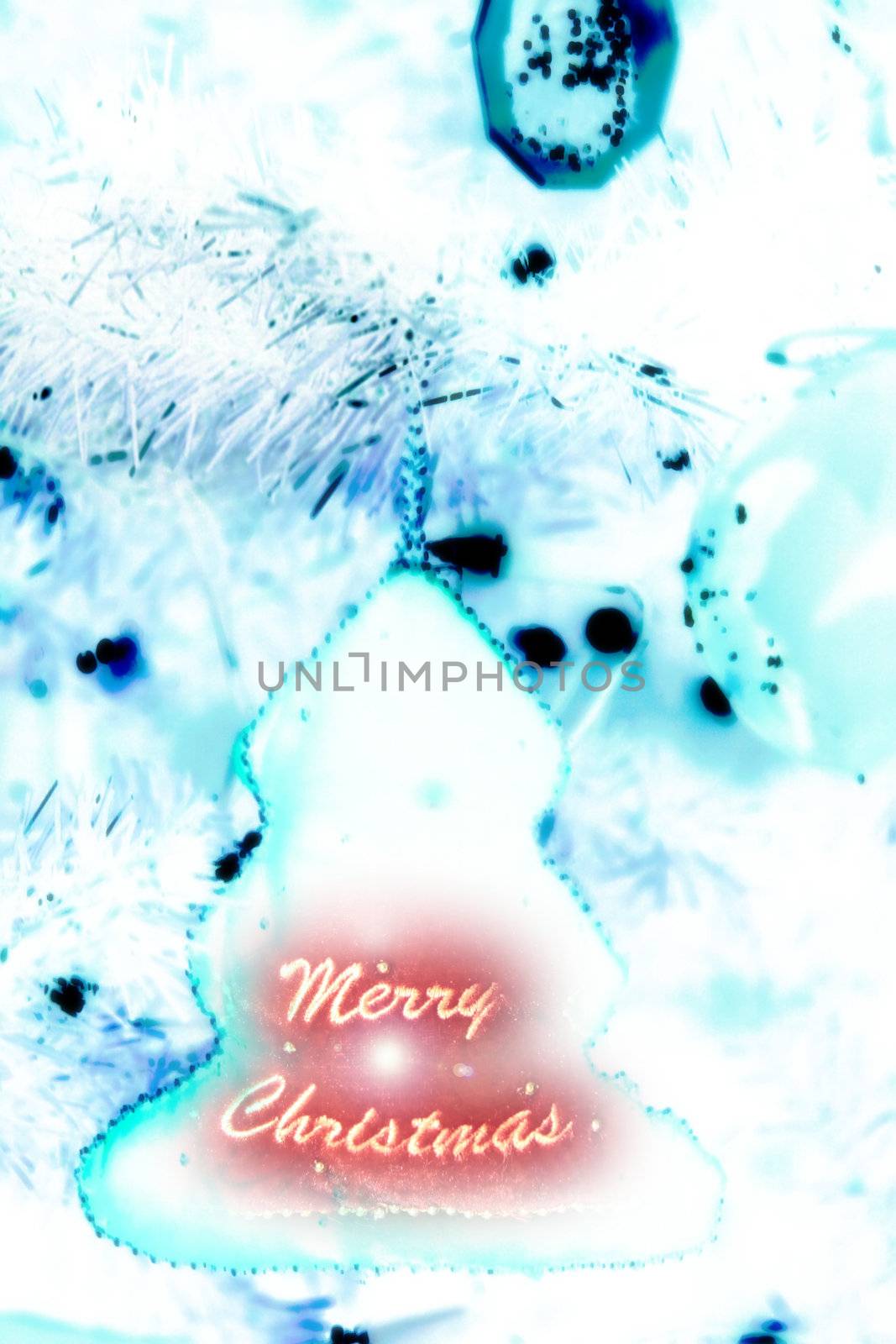 hanging tree shaped christmas decoration in blue