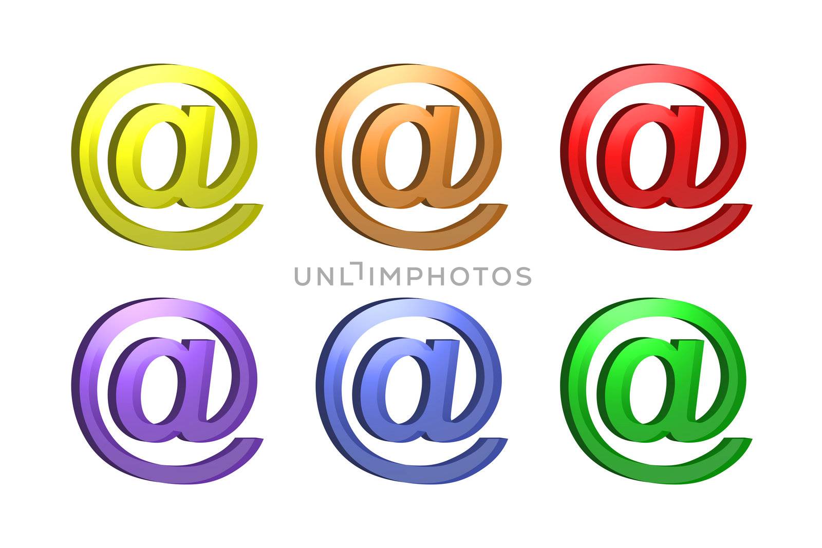 3d spiral symbol in different colors semitransparent