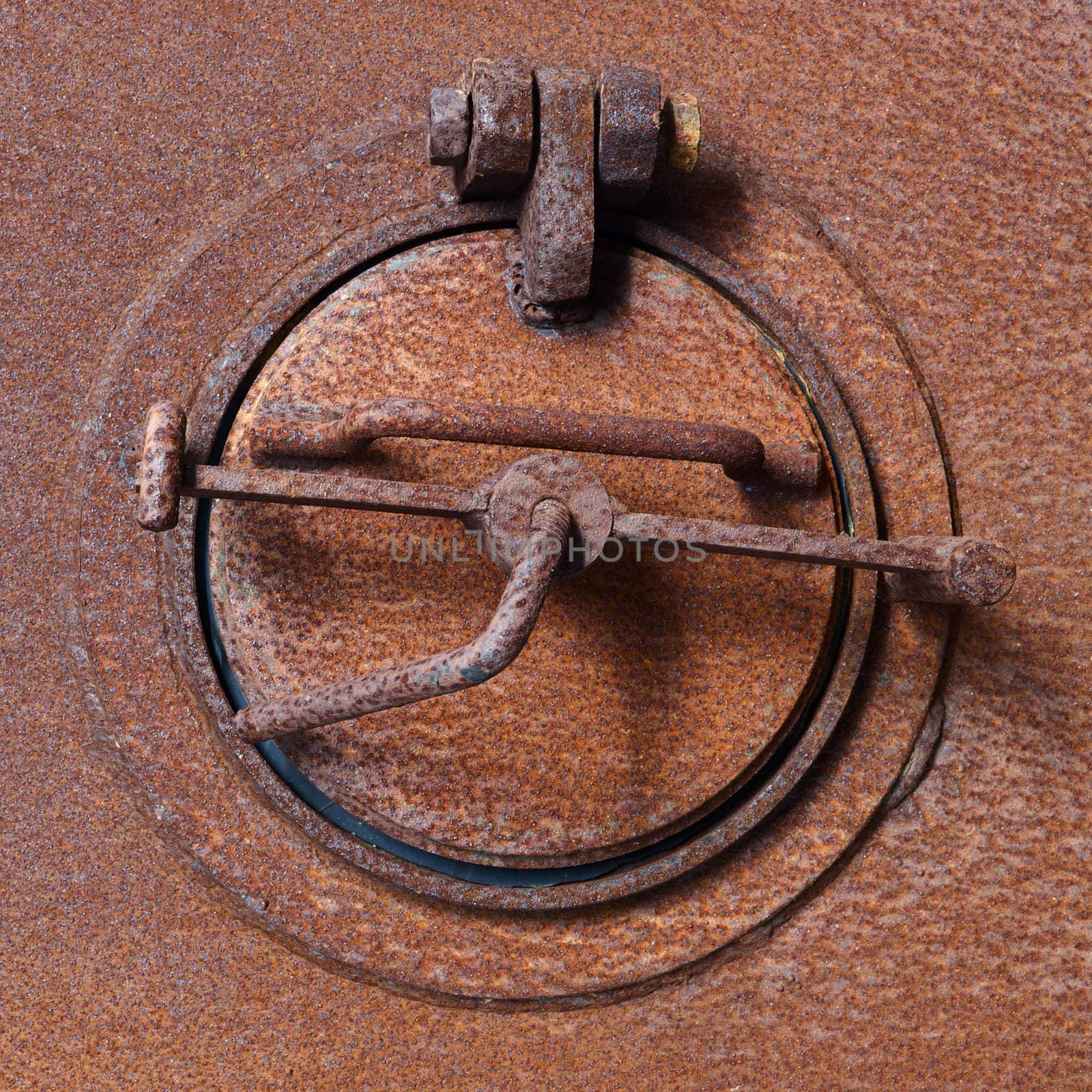 Old rusty fan shutter peel off metal