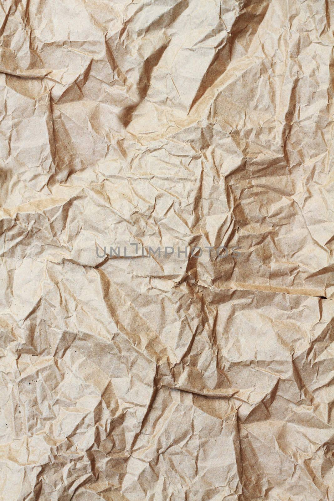 Old brown paper bag texture background.