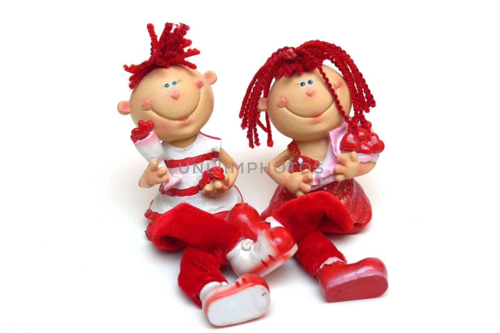 two in love on the white background 