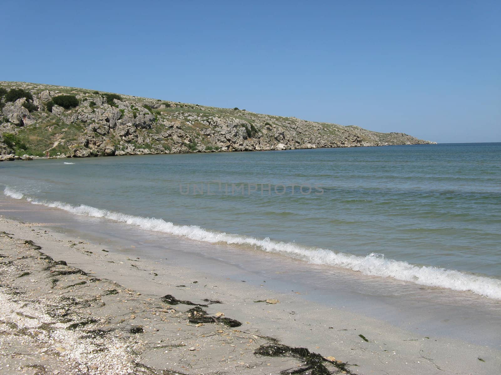 Coast of sea of Azov in Ukraine.