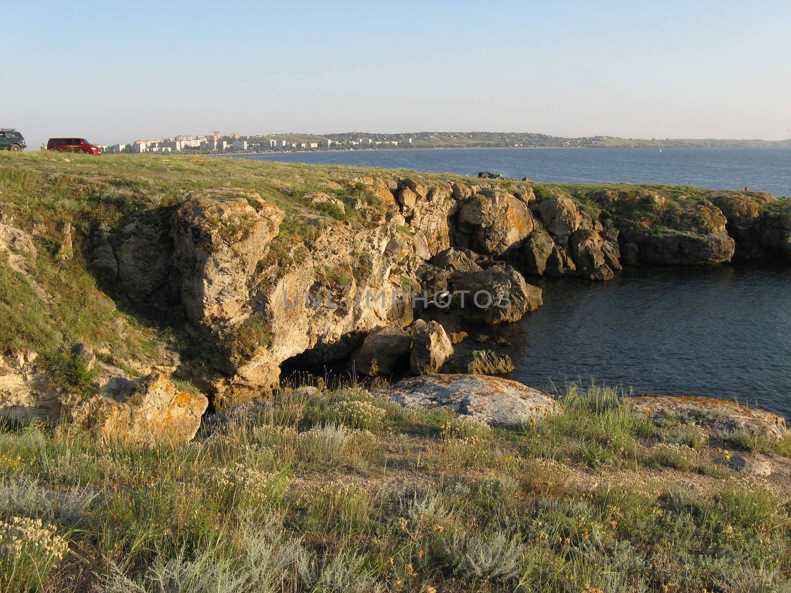 Coast of sea of Azov in Ukraine.