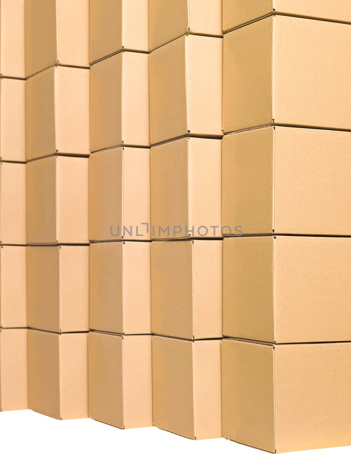 Arranged cardboard boxes
