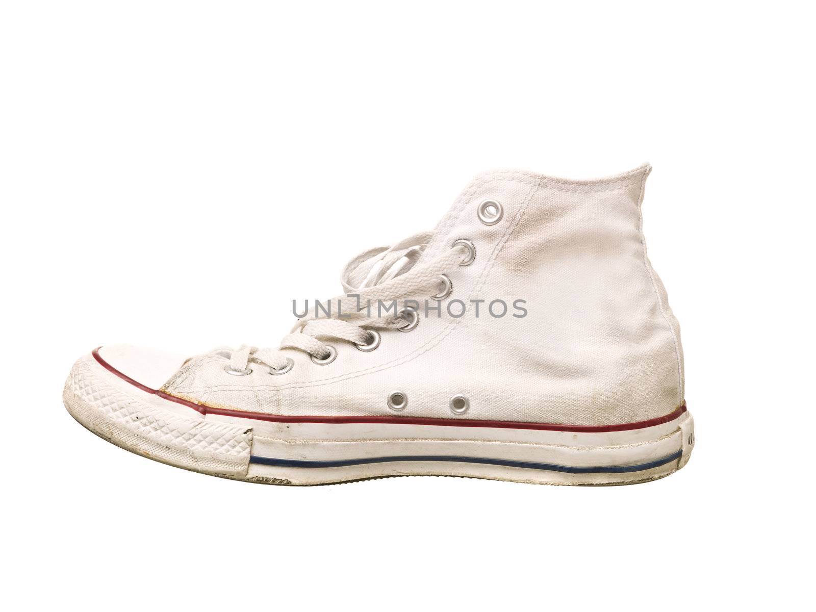 Worn Sport Shoe isolated on white background