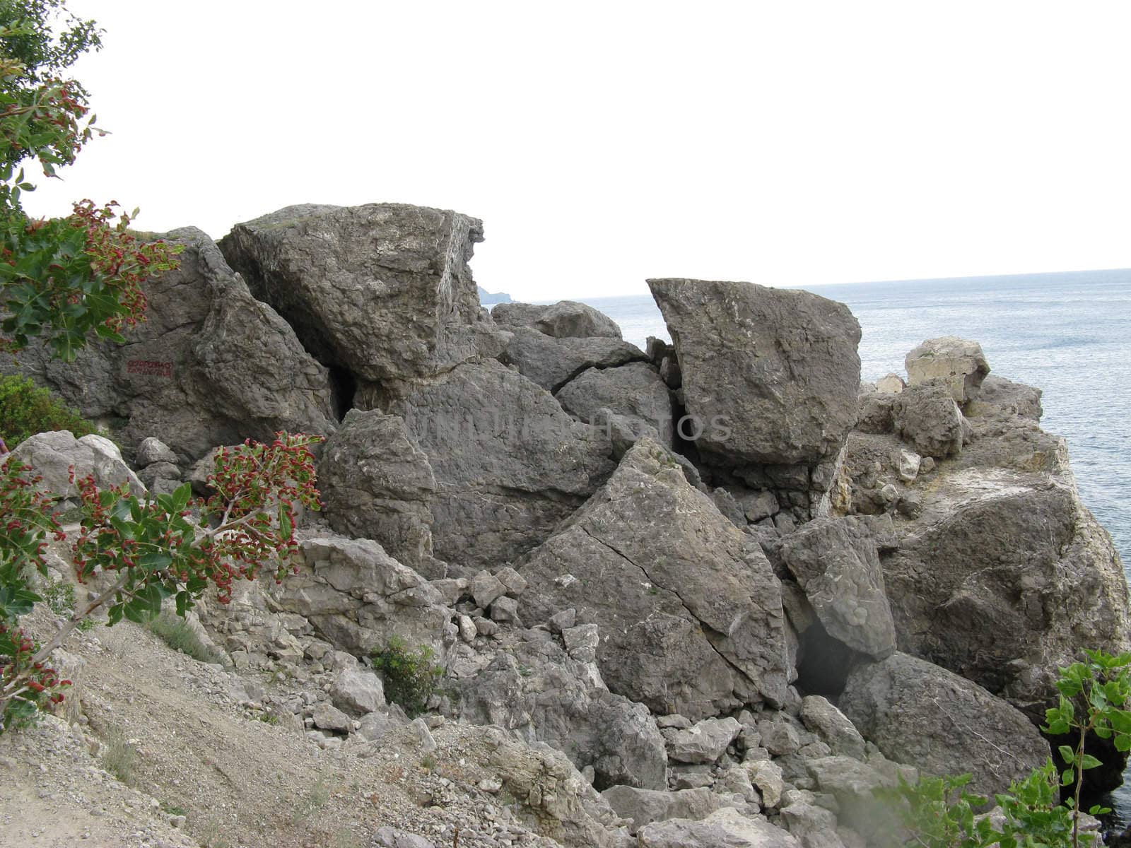 Coast of sea of Azov in Ukraine.