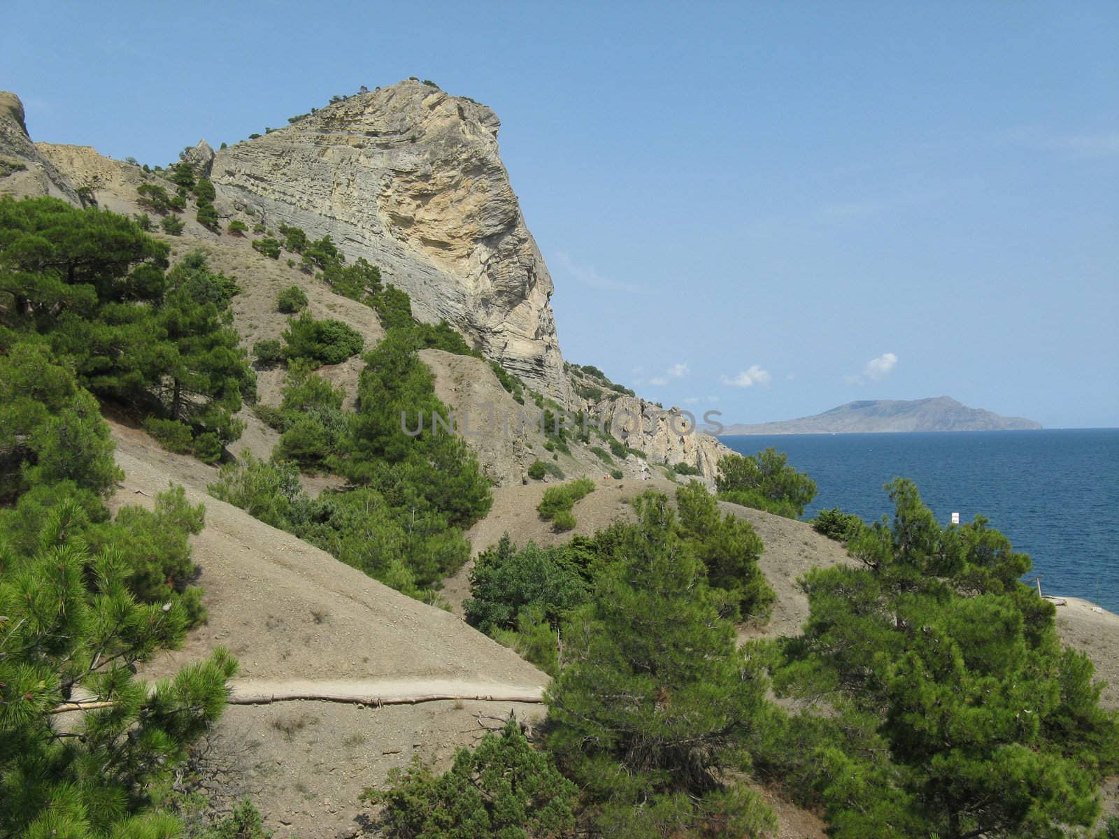 Coast of sea of Azov in Ukraine.