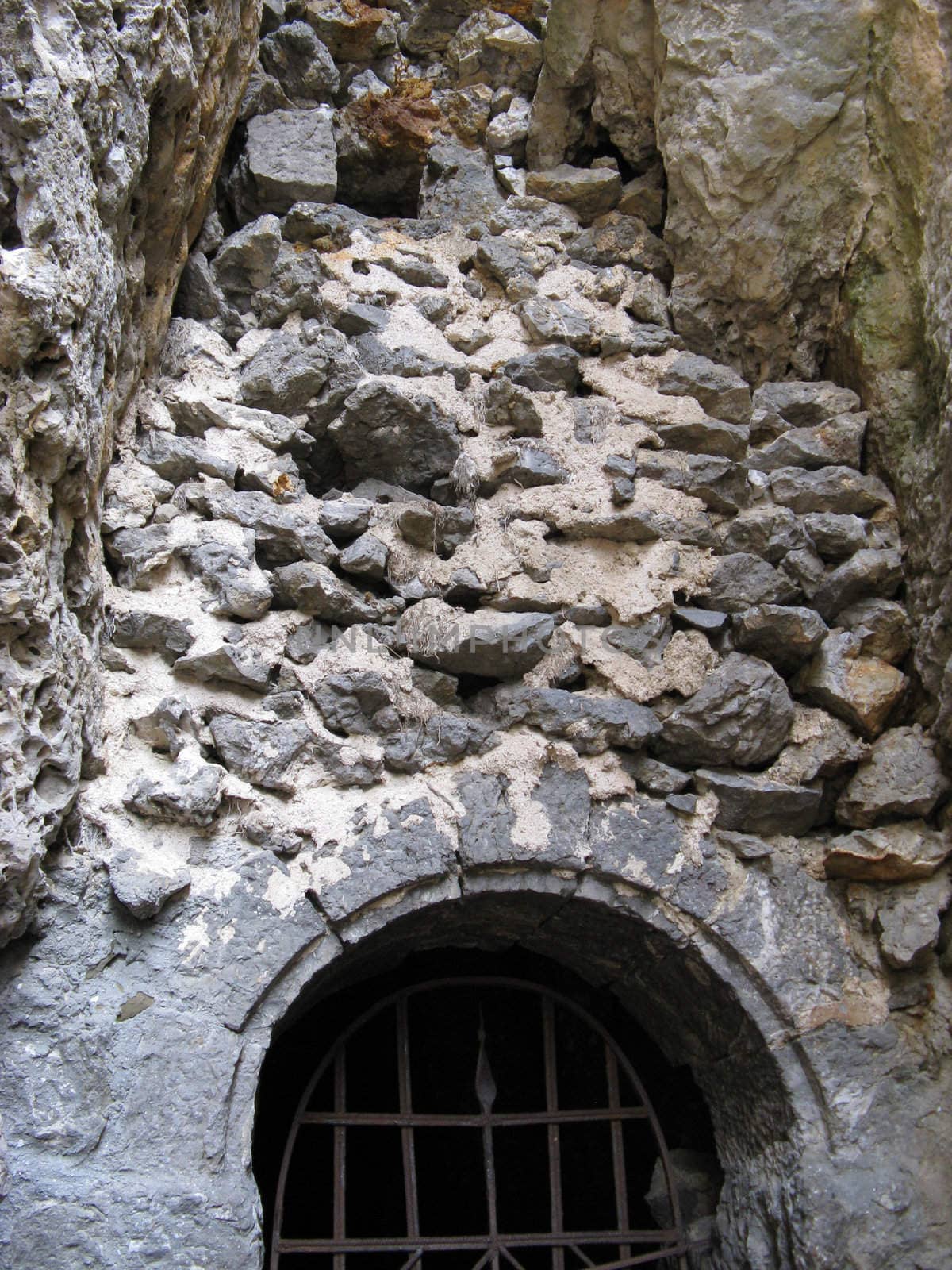 Old fortress at coast of sea of Azov