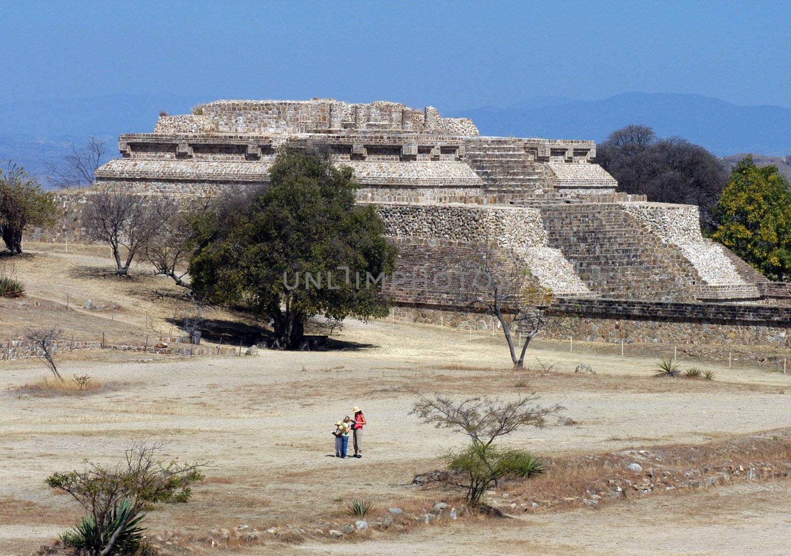Ancient ruins on Monte Alban in Mexico