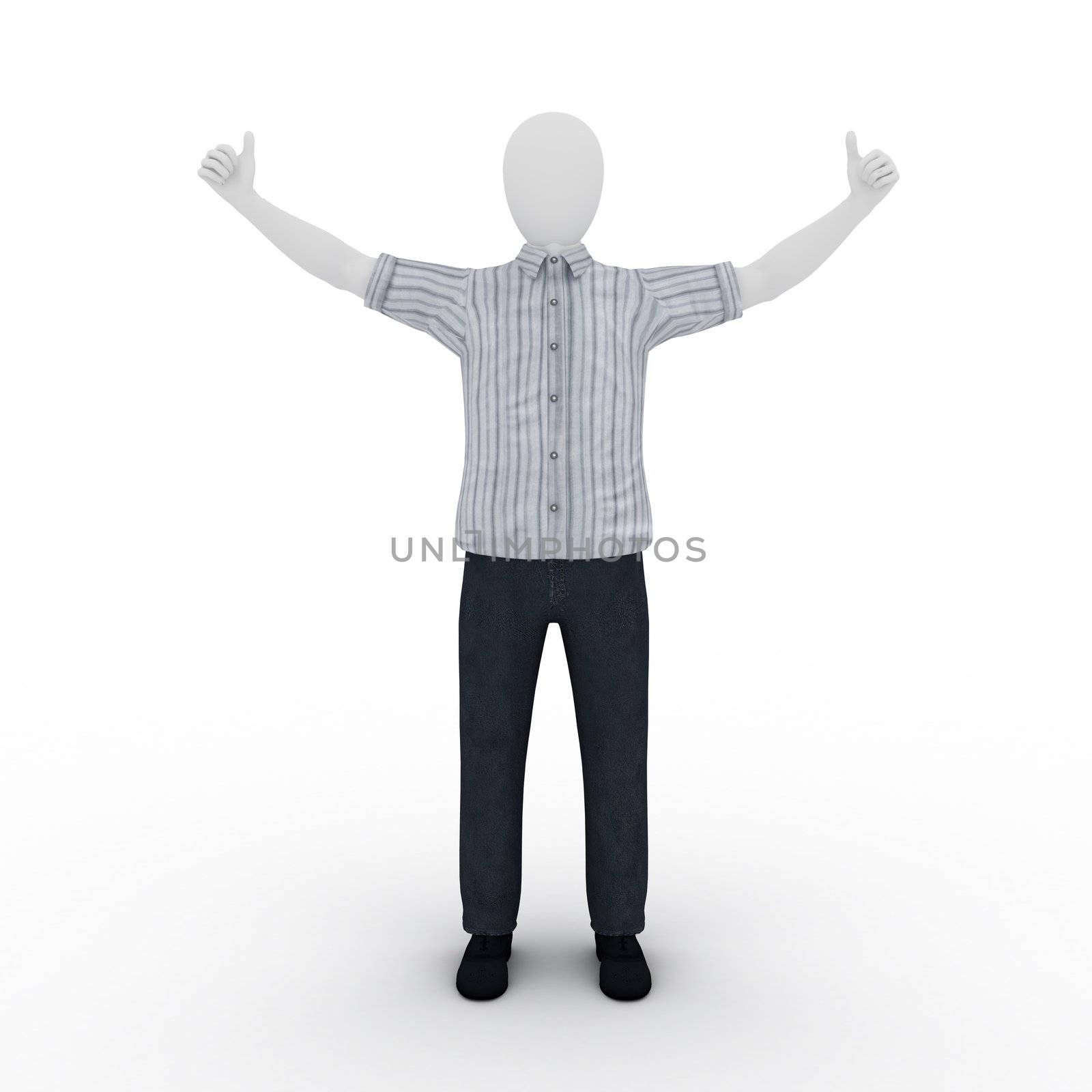 3d human model on white background 