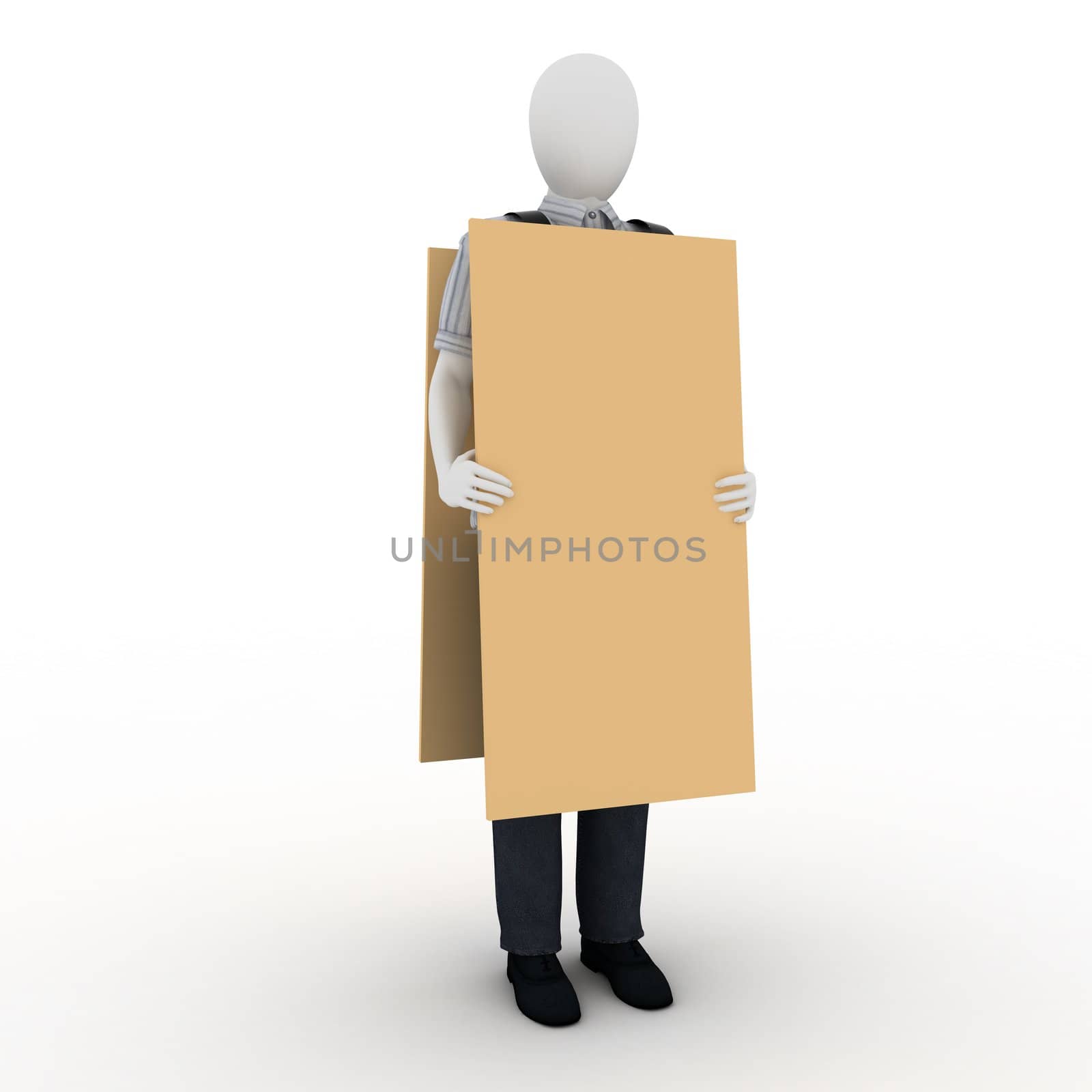 3d human model on white background 