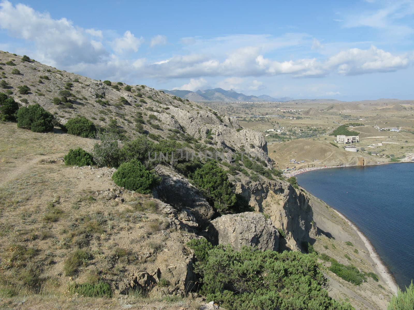 Coast of sea of Azov in Ukraine.