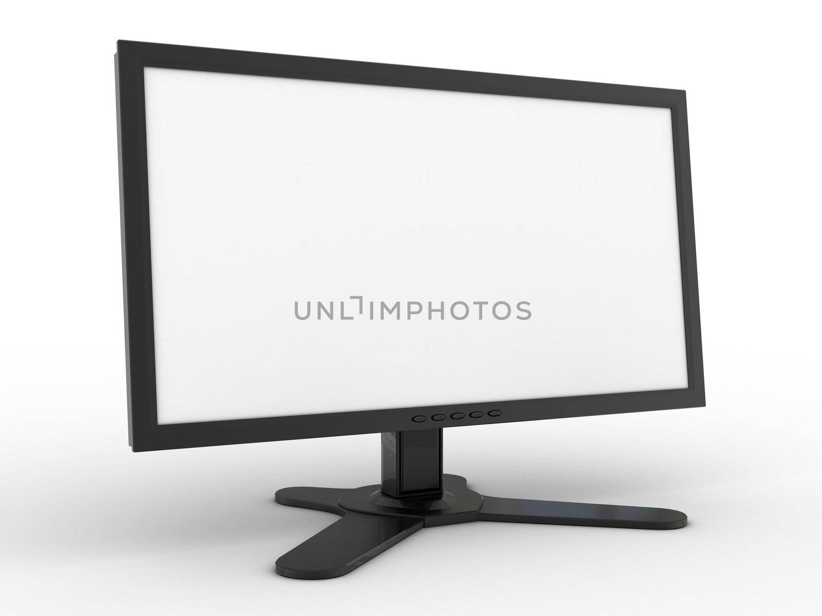 3d monitor rendered on white background