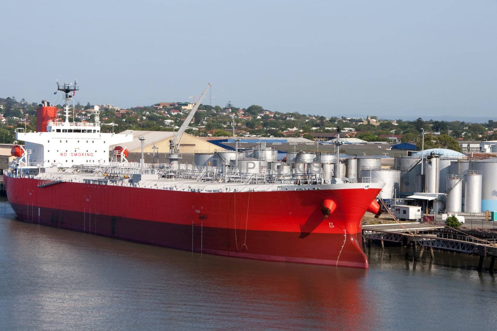 Brisbane: tanker in port. by Claudine