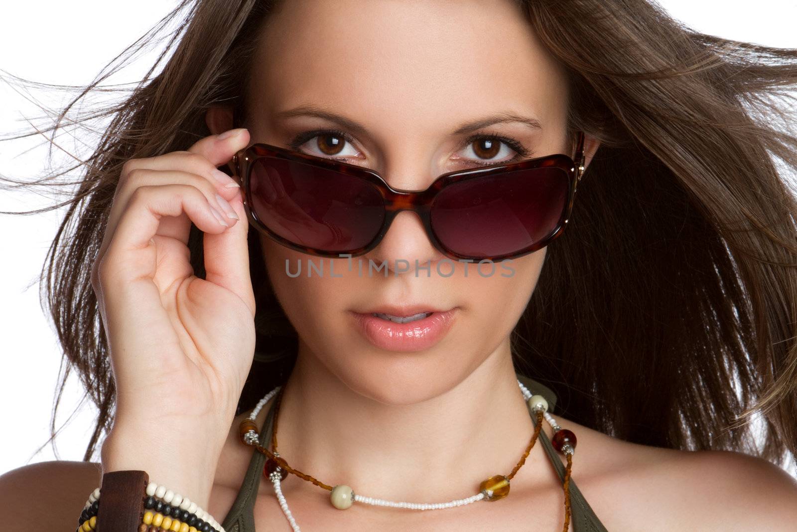 Sexy woman wearing sunglasses