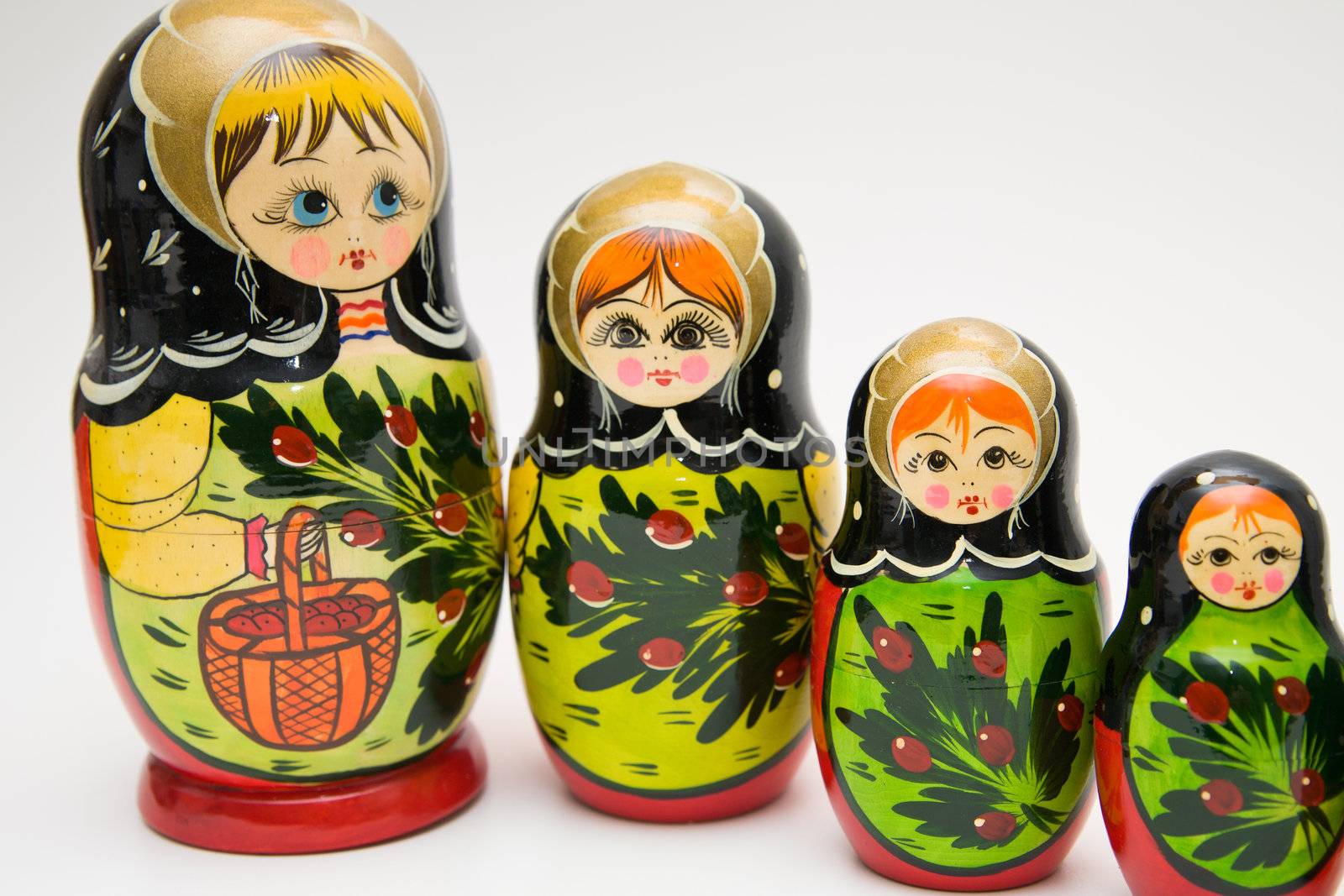 russian matryoshka doll on white background