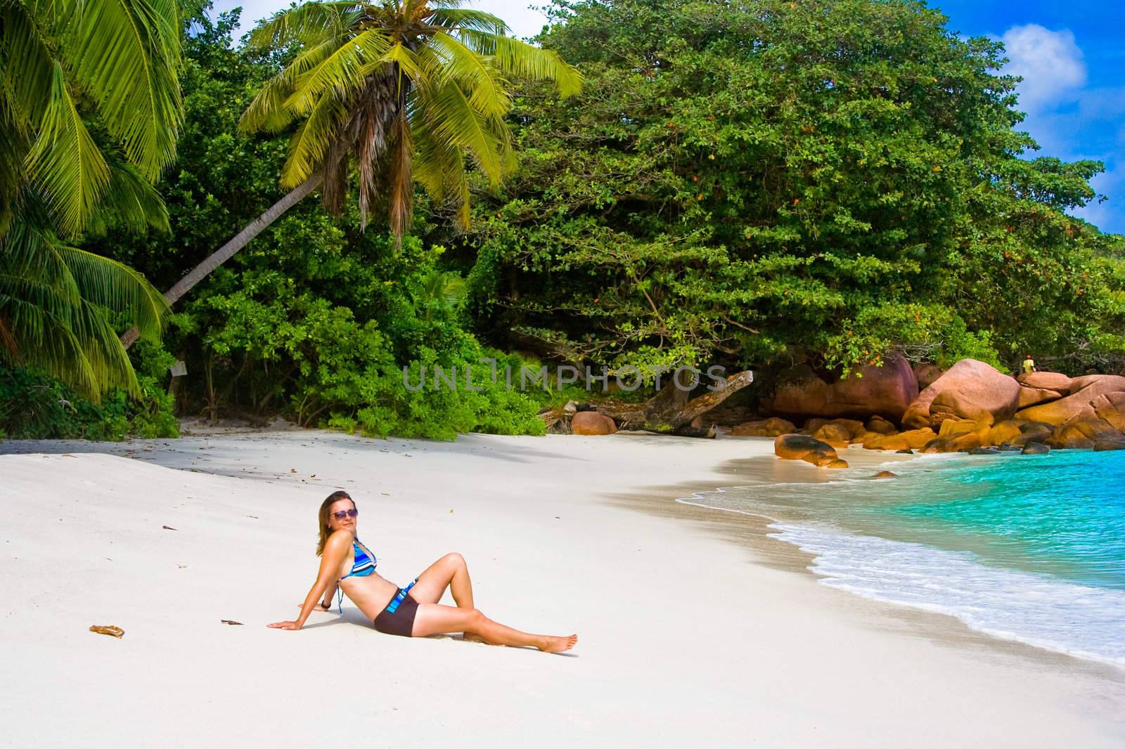 Anse Lanzio beach at Seychelles