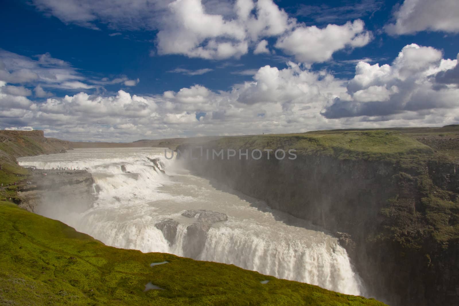 Gullfoss big waterfall - Iceland.  by parys