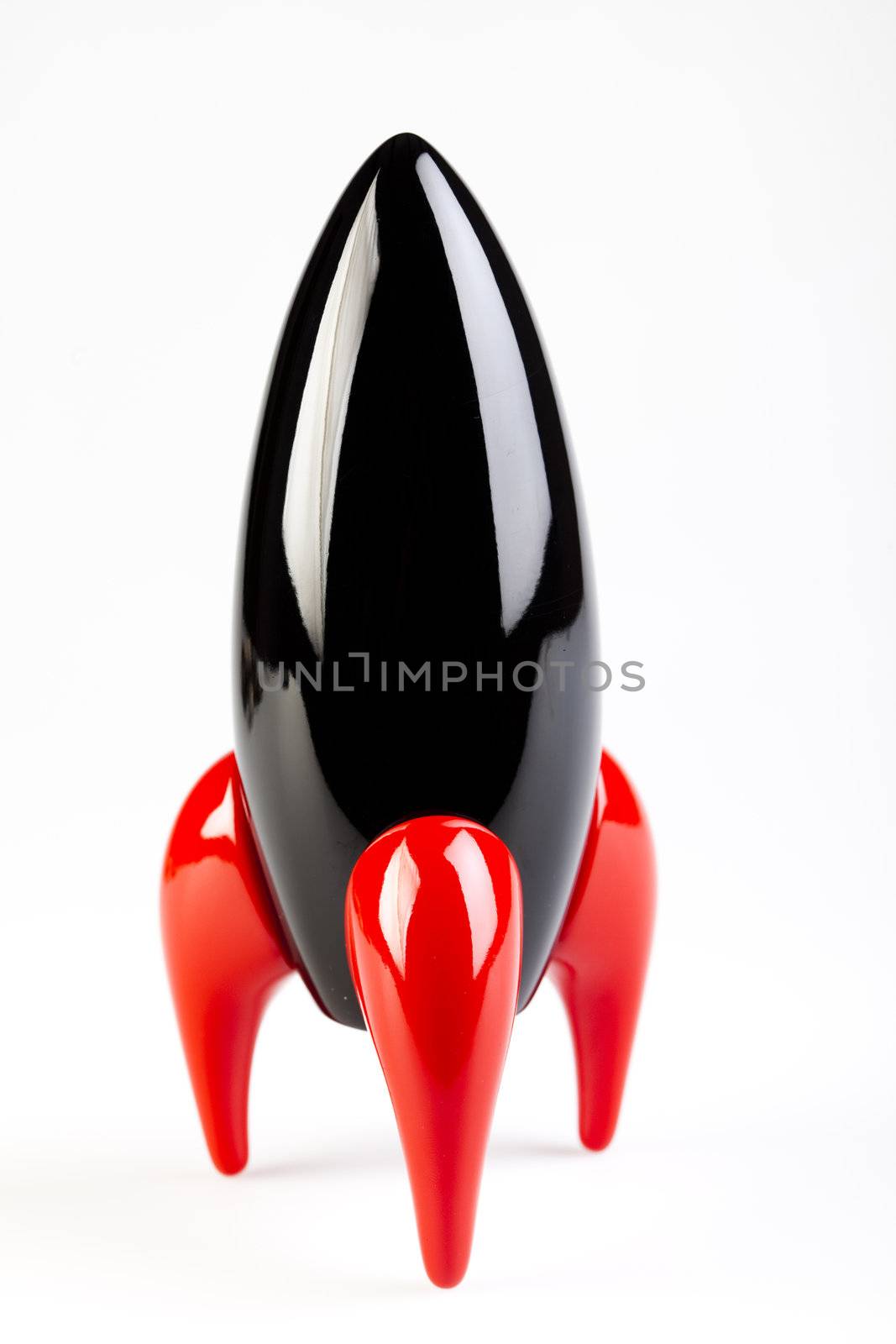 Black Rocket on white background 