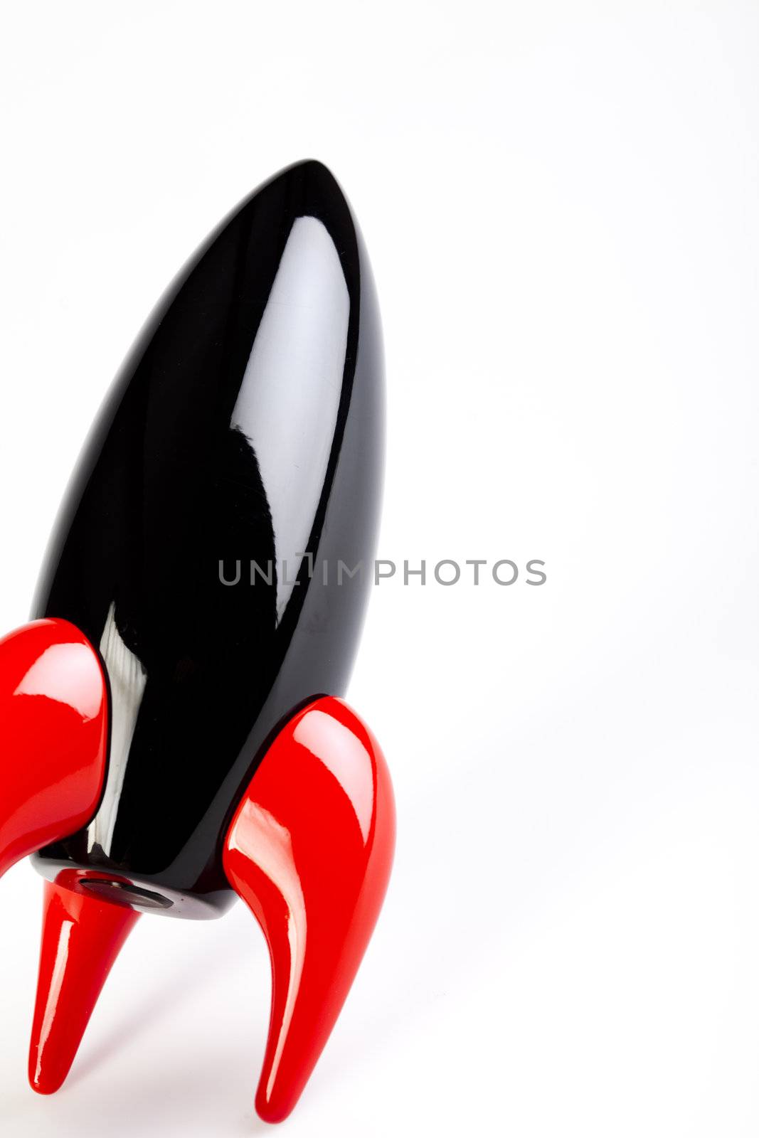 Black Rocket on white background 