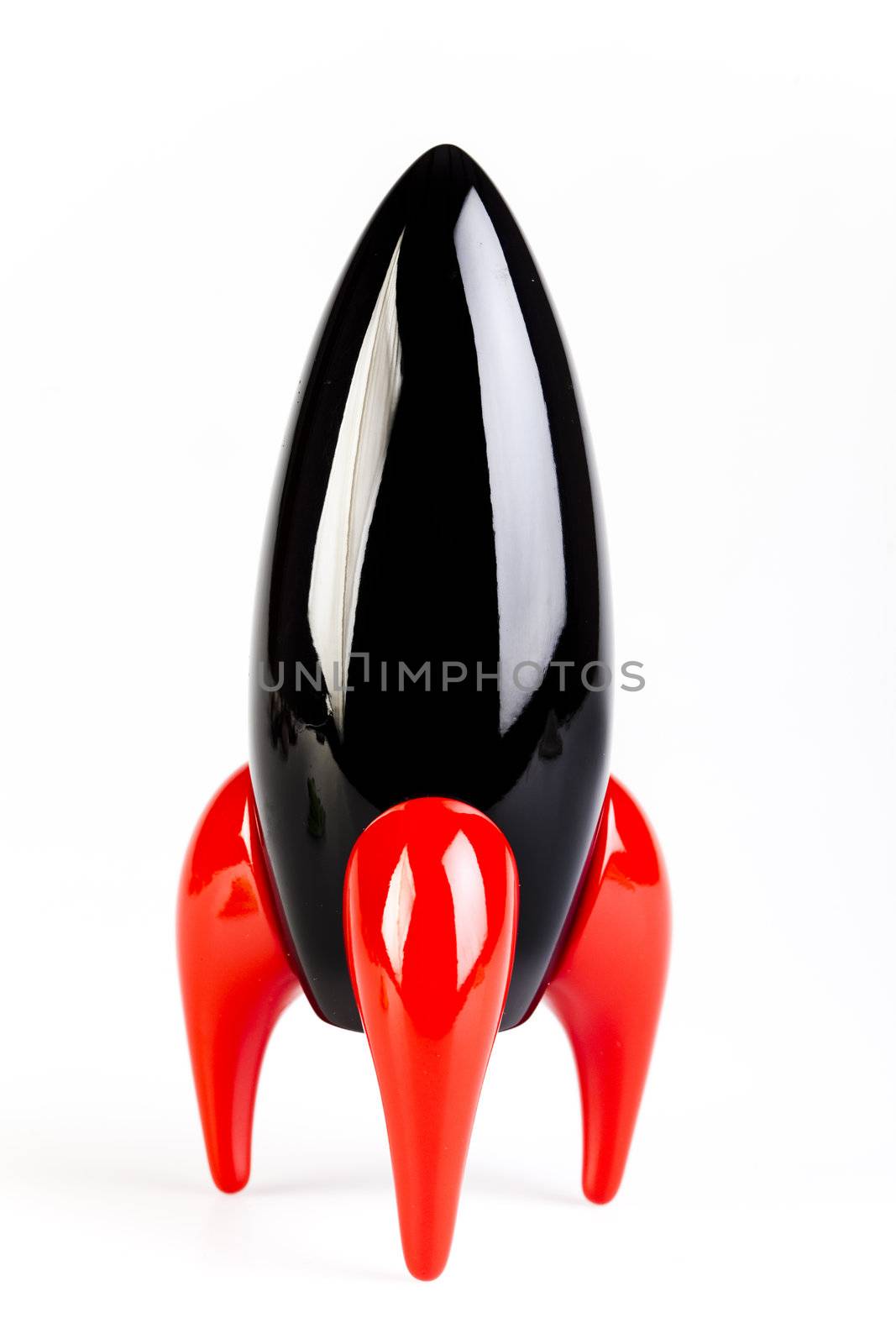 Black Rocket on white background 