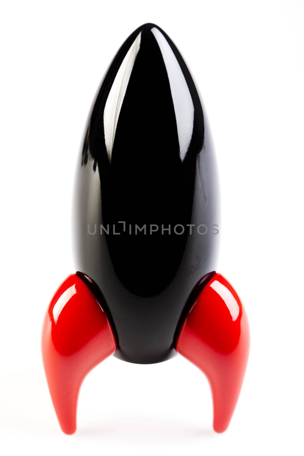 Black Rocket on white background 