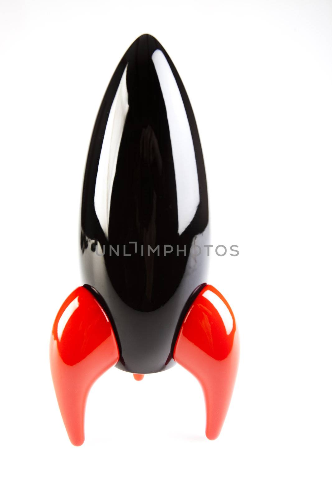 Black Rocket on white background 