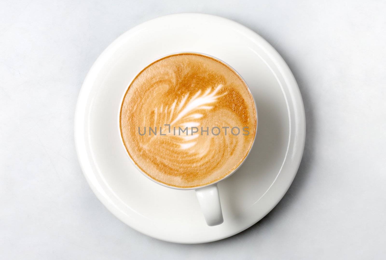 professional barista coffee cup on marble table