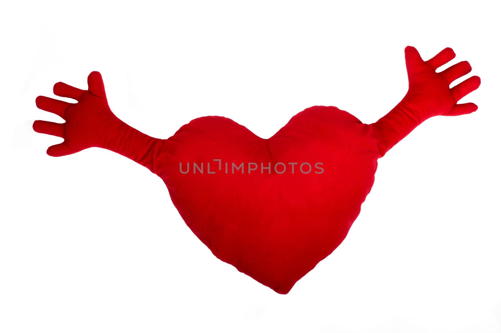 Heart cushions isolated on white