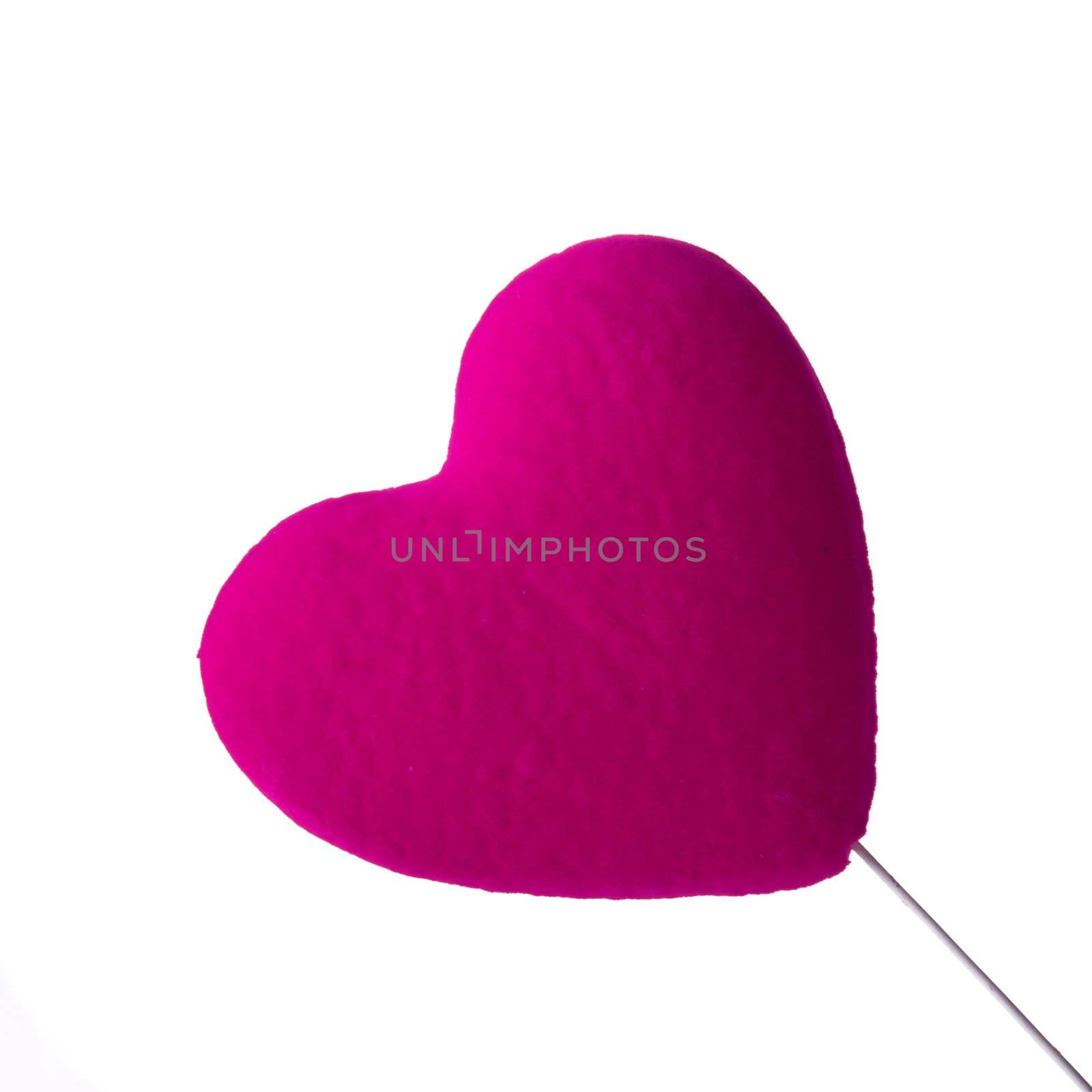 Valentine pink Heart isolated on white