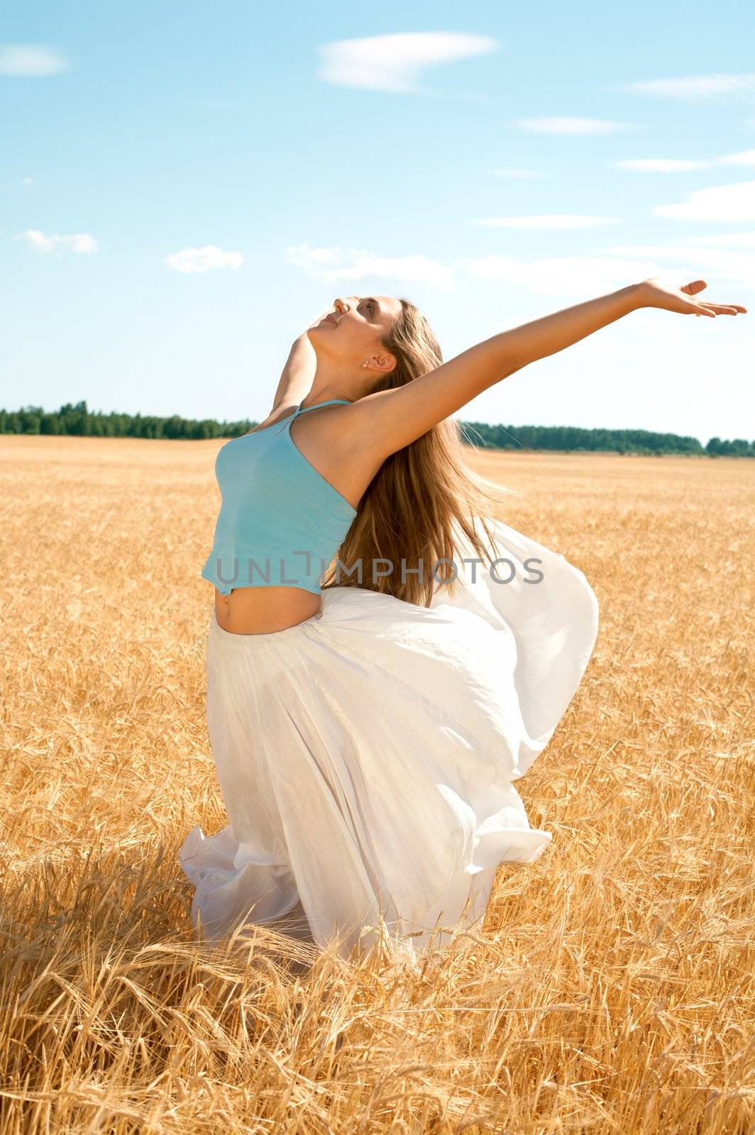 fit girl working out at the field