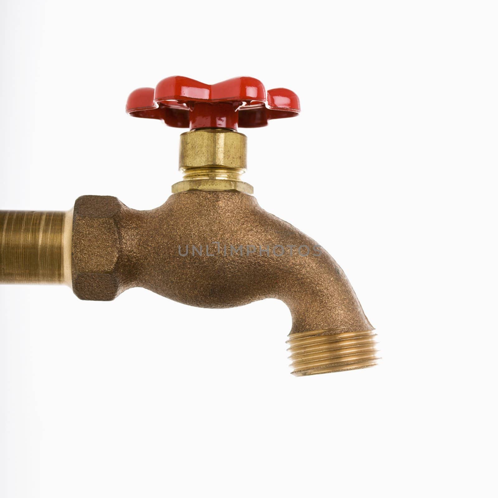 Brass hot water faucet.