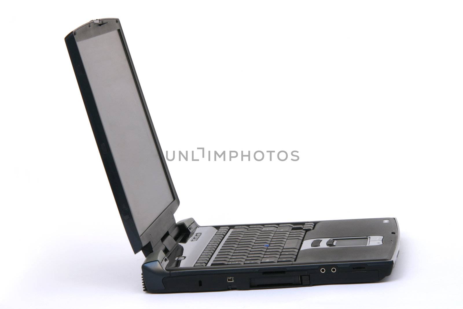 black laptop isolated on white background business and technology